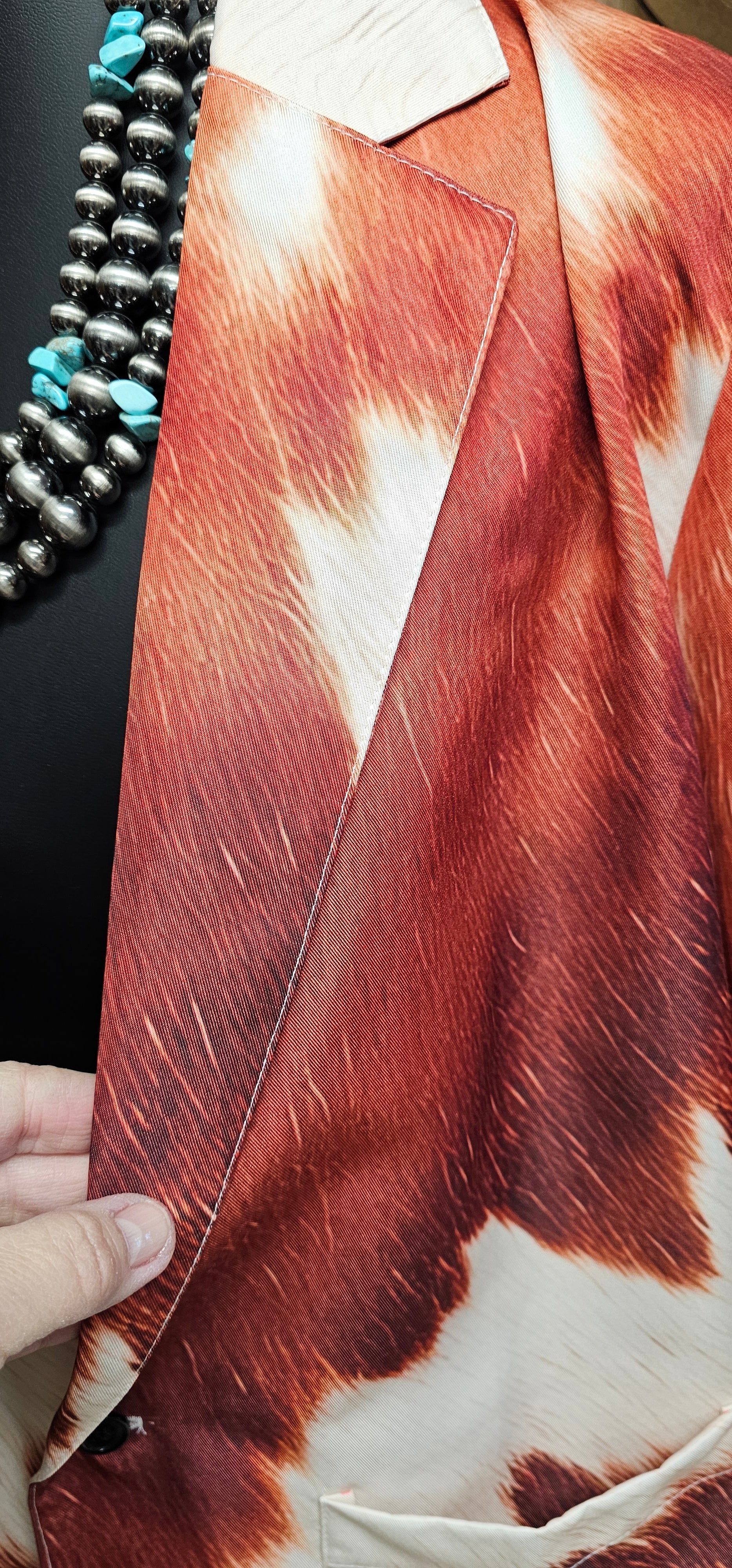 Baha Ranch Cowhide Print blazer