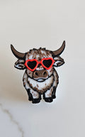 3d Printed Cool Highland Cow Hat Pin Made in America