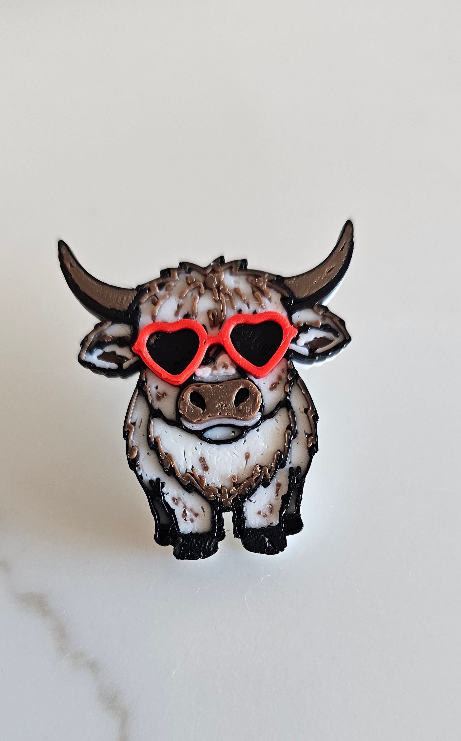 3d Printed Cool Highland Cow Hat Pin Made in America