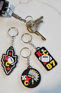 Set of 3 3D Print Chiefs Arrowhead Kc Kansas City 87 Football Keychains Made in America