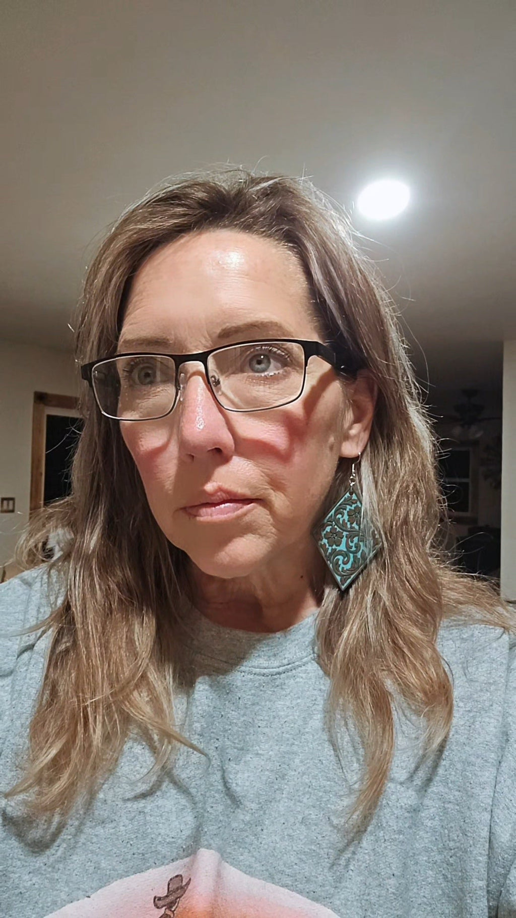 3D Print Western Tooled Floral Earrings Made in America Choice of Colors
