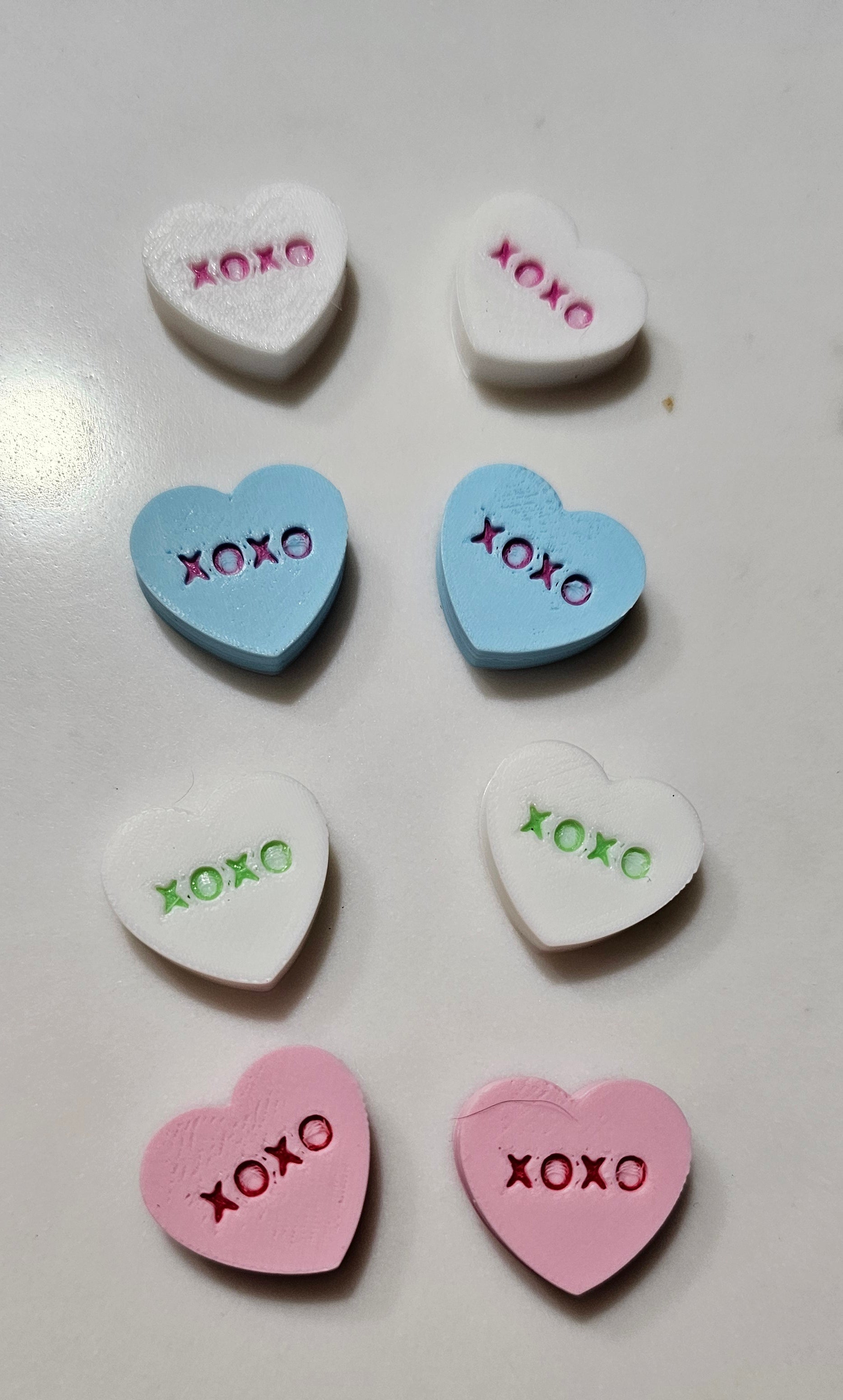 3d Printed Candy Conversation Heart Pins or Earrings Made in America