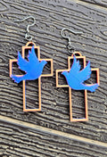 3D Print Christian Cross Faith Earrings Made in America