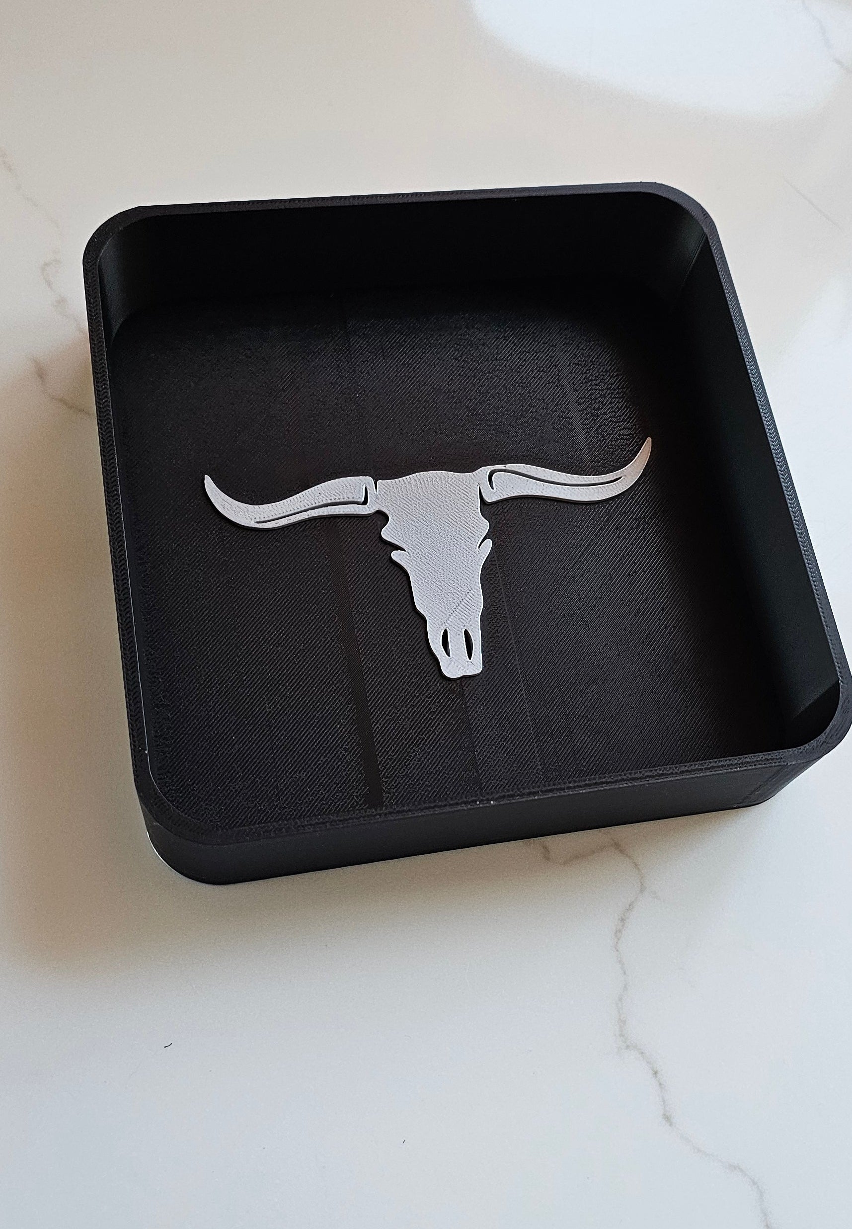 Baha Ranch 3d Print Western Longhorn Cowboy Cowgirl Accessory Tooled Tray