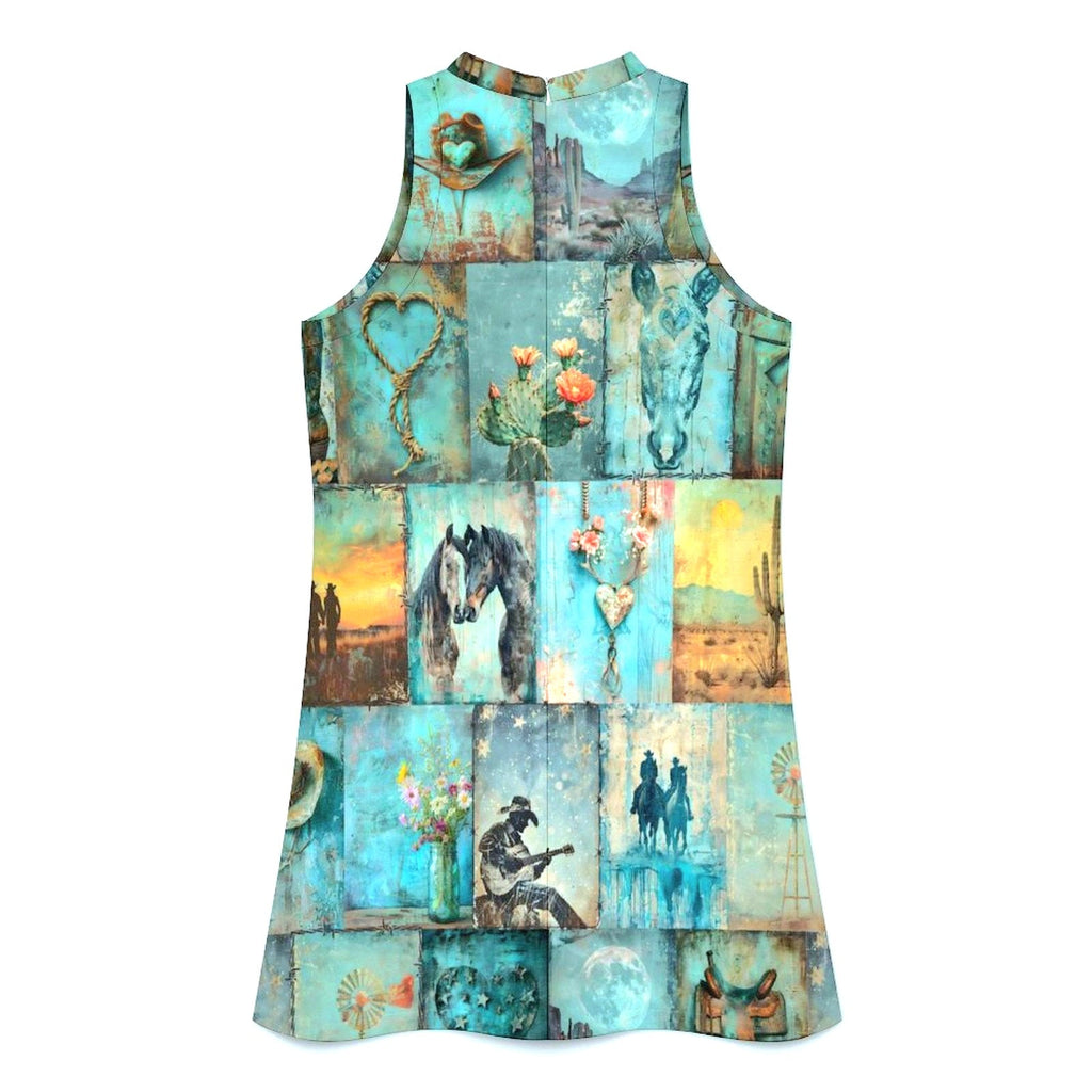 Baha Ranch Turquoise Dreams Sleeveless Mini Dress