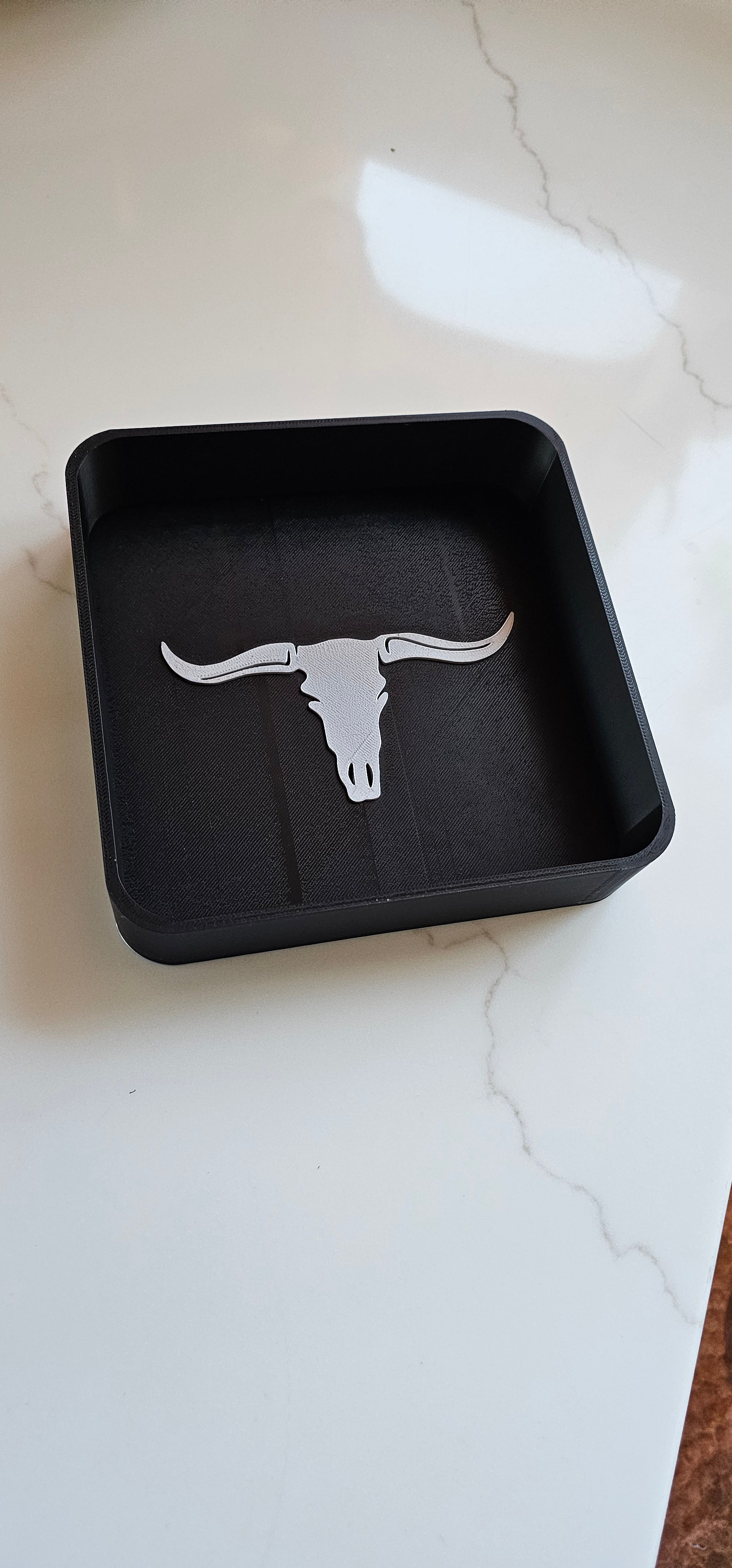 Baha Ranch 3d Print Western Longhorn Cowboy Cowgirl Accessory Tooled Tray