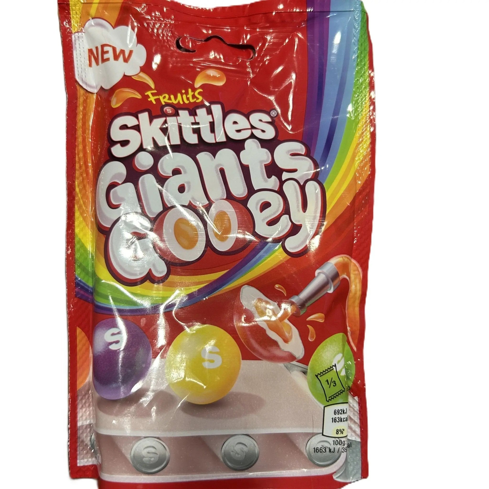 Skittles Giants Gooey Sweets Fruits – Soft Shell with Juicy Centre 125g Treat Bag (UK)