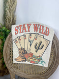 "Stay Wild" Western Graphic Tee — Pre-Shrunk 50/50 Blend Sublimation Western Statement